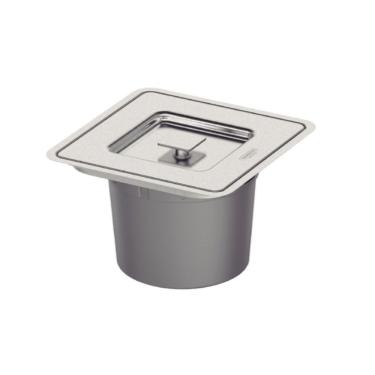 Imagem de Lixeira de Embutir Clean Square 5L em Aço Inox com Balde Plástico Removível Inox Tramontina