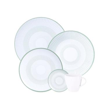 Imagem de Aparelho de Jantar Lineare 20 Peças Porcelana Decorada para 4 Pessoas Branco Tramontina