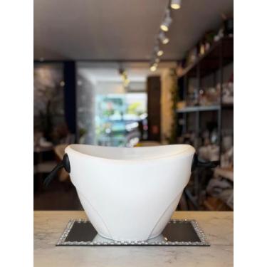 Imagem de Champanheira oval - m - branca com alça - Decorfun