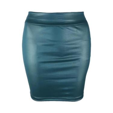 Imagem de Saia Mini De material sintético Fosco De Cintura Alta Para Mulheres, A