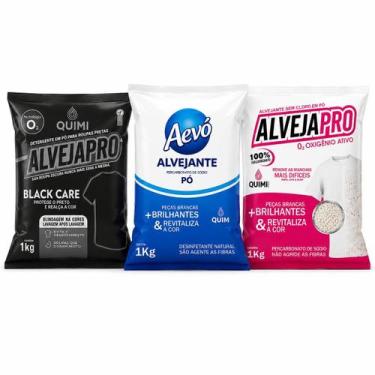 Imagem de Kit 3 Alvejantes Sem Cloro 1kg Cada Percarbonato de Sódio O2 Ativo Rem
