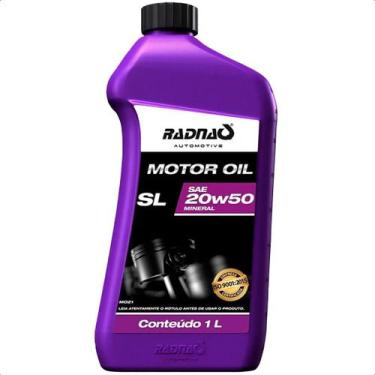 Imagem de Óleo Mineral 20W50 Radnaq 1L Motor Lubrificante SL