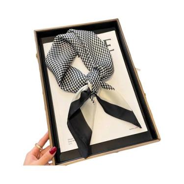 Imagem de Lenço Quadrado De Seda 70cm Para Mulheres, Lenço De Cetim Para Pescoço