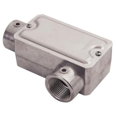 Imagem de Condulete fixo 3/4" tipo "LL" - com tampa / rosca BSP / sem pintura - 