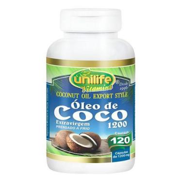 Imagem de Oleo De Coco Extra Virgem 1200mg Com 120 Cápsulas - Unilife Sem Sabor