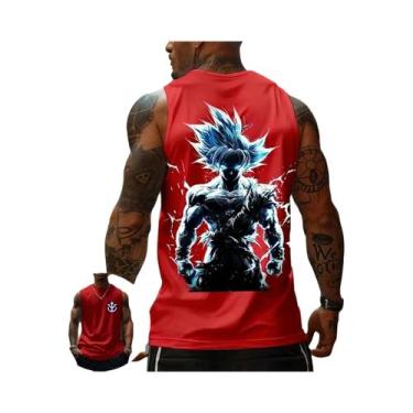 Imagem de Colete De Fitness Sem Mangas Dragon Ball Super Saiyan Para Homens E Mu