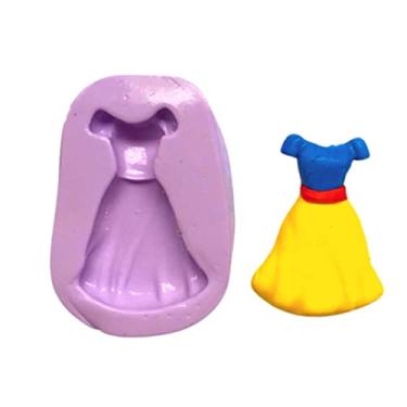 Imagem de Confeitaria dos moldes, F789 MOLDE DE SILICONE VESTIDO BRANCA DE NEVE CONFEITARIA ARTESANATO