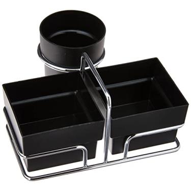 Imagem de Future, Organizador para sachês de açúcar/adoçante e mexedor, Cromado Plástico Preto