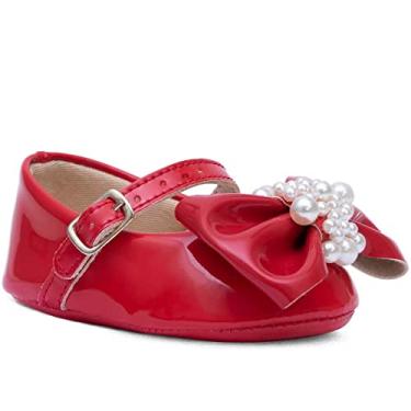 Imagem de Sapatilha Bebe Pópidi Menina Laço Pérola 01.07 (Vermelho, BR, Bebê, Alfa, P)