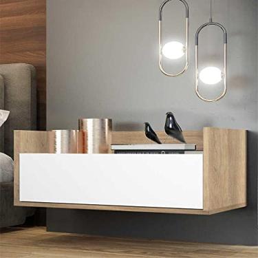 Imagem de Mesa de Cabeceira 80 cm Suspensa Multimóveis Rustic/branco