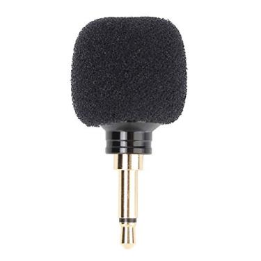 Imagem de Microfone Mini microfone de gravação condensador 3,5 mm preto microfone sem fio portátil para gravação de telefone celular (mono)
