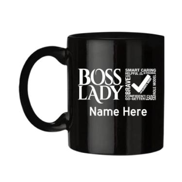 Imagem de Caneca personalizada Boss Lady - Presentes Customaized Boss Lady - Copo de café personalizado Boss Lady - Caneca de 425 g com o nome da sua chefe favorita