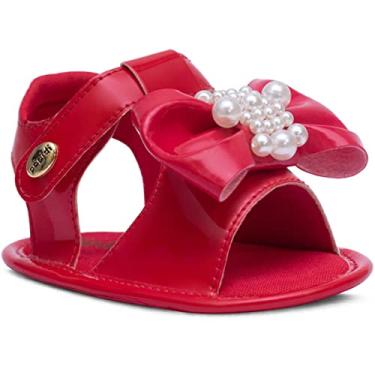 Imagem de Sandália Bebê Menina Infantil Sapatinho Recém-nascido 01.15 (Vermelho, BR, Bebê, Alfa, G)