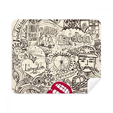 Imagem de British Bus London Eyes Pano de limpeza para limpeza de tela 2 peças Tecido de camurça
