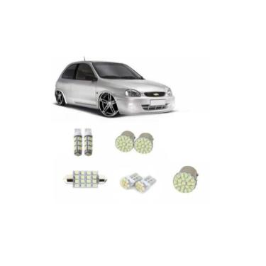 Imagem de Kit Lâmpada Led Corsa Wind Classic Luz Pingo Teto Placa Ré