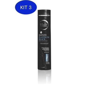 Imagem de Kit 3 Shampoo Matizer Platinum Black 300Ml