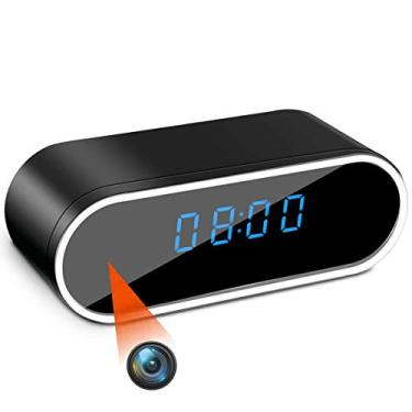 Imagem de DareTang Relógio de câmera espião oculto, relógio de câmera HD 1080p WiFi com visão noturna e detetive de movimento, monitor gravador de vídeo, câmera babá para segurança de escritório em casa, sem áudio