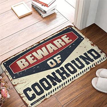 Imagem de Capachos grandes para entrada ao ar livre Cuidado com os tapetes de porta Coonhound Entrada exterior Tapete antiderrapante divertido (tamanho : 50 x 80 cm)
