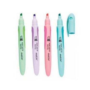 Imagem de Marca Texto Marcador Com Grip Pastel MOLIN Chanfrada Kit 4un