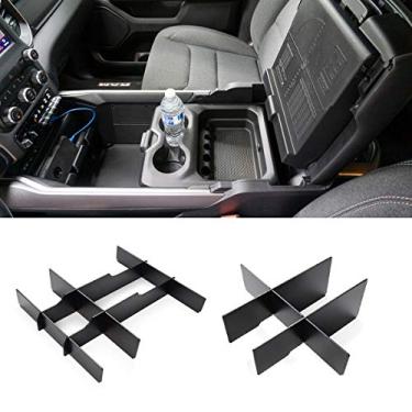 Imagem de Jaronx Organizador de console central inferior para Dodge RAM 1500 2019-2025 e RAM 2500/3500 2019-2025, divisor central frontal + divisor inferior traseiro (não para Classic, Longhorn, Limited, TRX)