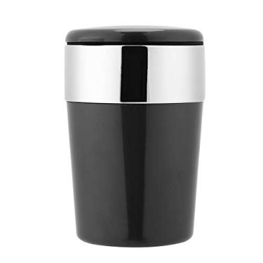 Imagem de Cinzeiro de carro portátil, cinzeiro de cigarro de carro para carro com cinza de luz LED para carro sem fumaça (preto)