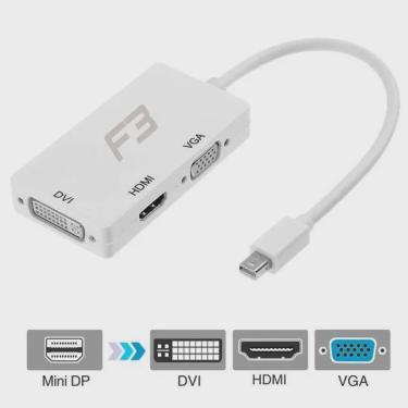 Imagem de Cabo Adaptador Conversor Mini Displayport para dvi + hdmi + vga 3 em 1 JC-MDP3IN1 F3