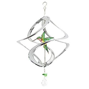 Imagem de Red Carpet Studios Spinner Cosmix de aço inoxidável e cristal Geo, 43 cm, beija-flor