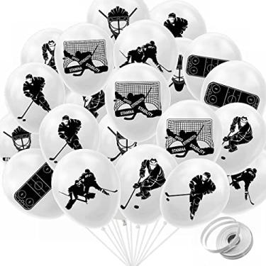 Imagem de (Velocidade/Força/Resistência/Estabilidade) Balões de Hóquei no Gelo Festa de Aniversário Balões de Hóquei Jogador de Hóquei Balões temáticos para Crianças Homens Fãs de Hóquei Aniversário Dia de Jogo Esportes Suprimentos de Festa