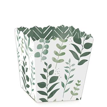 Imagem de Big Dot of Happiness Boho Botanical - Mini caixas de lembrancinhas de festa - Caixas de doces para festa de vegetação - Conjunto de 12