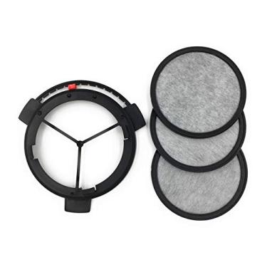 Imagem de ShuRex Compatível com discos de filtro de água Mr. Coffee e estrutura de suporte - filtro de disco de carbono ativado descartável e estrutura de suporte para máquinas de café Mr. Coffee (1 suporte + 3 discos)