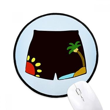 Imagem de Tapete de mouse preto com ilustração de calça de praia para computador