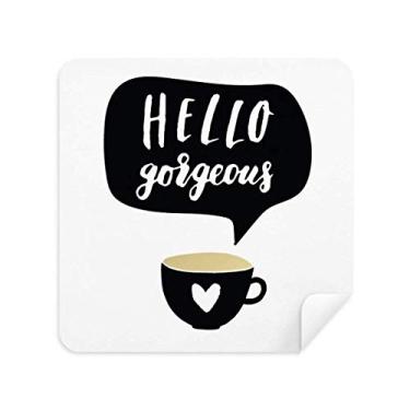 Imagem de DIYthinker Hello Gorgeous Quote pano de limpeza de escrita à mão tecido de camurça 2 peças