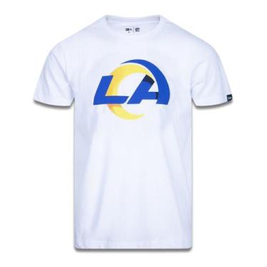 Imagem de Camiseta Plus Size Regular Manga Curta Los Angeles Rams Branco Marinho