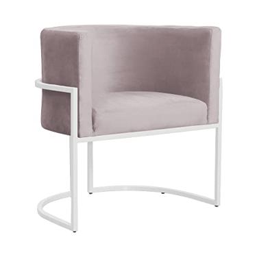 Imagem de Poltrona Luana para Escritório Base Branca Veludo Cores - DS Estofados