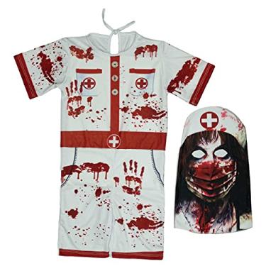 Imagem de Fantasia Enfermeira Zumbi Infantil Curta Halloween C/Máscara (P 2-4)