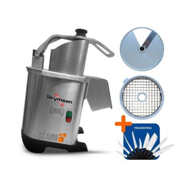 Imagem de Processador de Alimentos Corte Fatias 14mm e Cubos 14mm PA7 PRO Bivolt Skymsen e Jogo de Facas 9 Peças