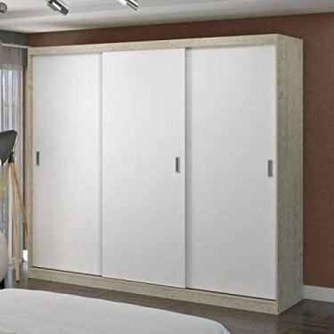 Imagem de Guarda Roupa Casal 3 Portas de Correr Foscarini Marfim Areia/branco
