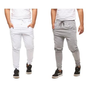 Imagem de Kit Com 02 Calças De Moletom Masculina Slim Skinny Sport Luxo - Wooks