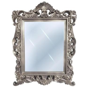 Imagem de Espelho De Parede Moldura Clássica Polipropileno Prata 82,5X62x4cm -Sa
