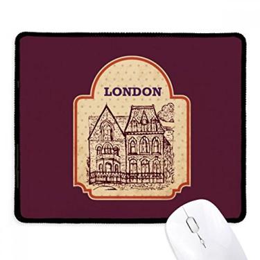 Imagem de Tapete de borracha para jogos Building Sketch UK London Carimbo com borda costurada