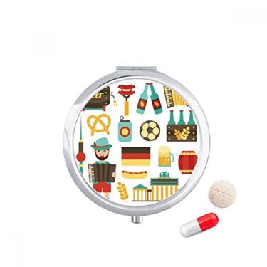 Imagem de Porta-comprimidos culturais de salsicha de cerveja de futebol Brasil, caixa de armazenamento de medicamentos