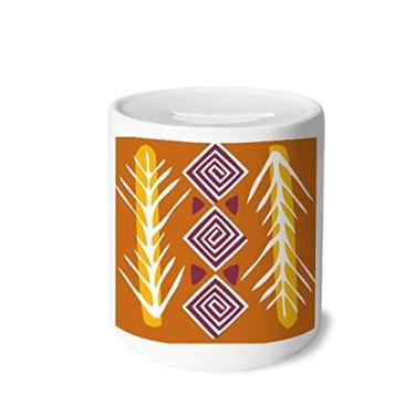 Imagem de DIYthinker Brown Line Totems Civilização Antiga Dinheiro Caixa Cerâmica Porta-Moedas Presente Porquinho