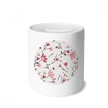 Imagem de DIYthinker Caixa de moedas de cerâmica Calliopsis com folhas de plantas, porta-moedas de cerâmica