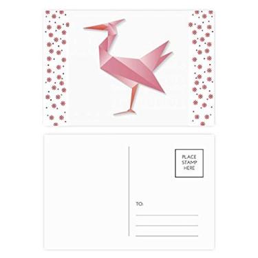 Imagem de Cartão postal geométrico, abstrato, flamingo, origami, natal, flor, celebração, cartão postal
