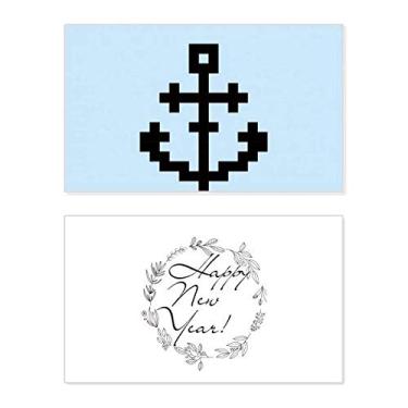 Imagem de Cartão de felicitações Summer Sail Sailors Ship Pixel New Year Festival Bless Message Present