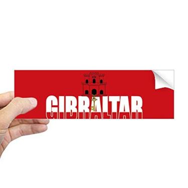 Imagem de DIYthinker Adesivo retangular de para-choque com nome da bandeira do país de Gibraltar para janela