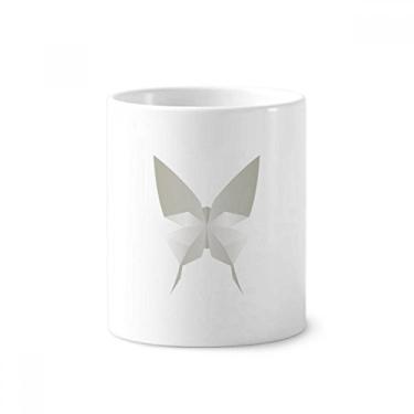 Imagem de Suporte para caneta de escova de dentes com estampa abstrata origami borboleta branca suporte de cerâmica copo lápis