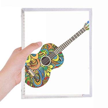 Imagem de Caderno com estampa de instrumento musical de guitarra, caderno de folhas soltas e diário recarregável