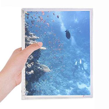 Imagem de Caderno com imagem de natureza de peixe oceano mergulho ciência folha solta diário recarregável artigos de papelaria
