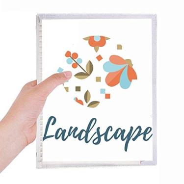 Imagem de Caderno de tinta para plantas com flores de pixel e folhas soltas para diário recarregável